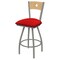 Holland Bar Stool Co 36" Swivel Counter Stool, Nickel Finish, Nat Back, Canter Red Seat X830 - alternate 1